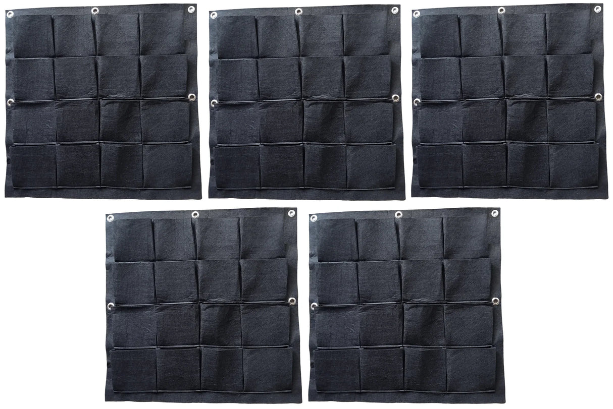 400 GSM Dark Grey Hanging Geotextile Growbag with 16 Roomy Pockets - Utkarsh Agrochem Pvt ltd.