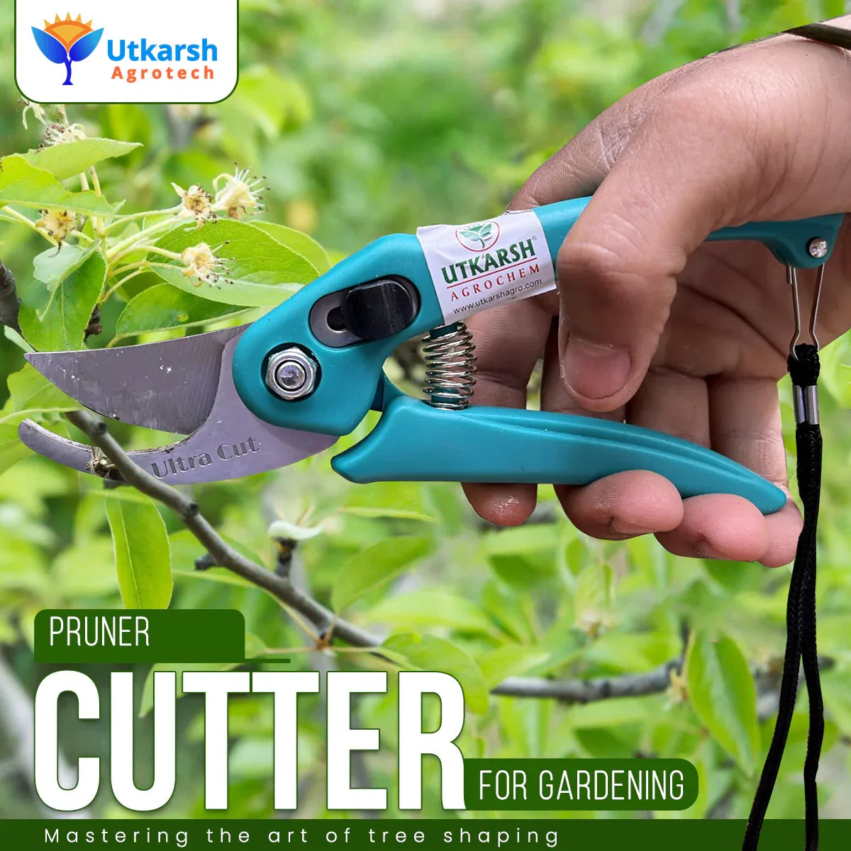 Garden Hand Pruner Cutter with Carbon Steel Blades | Plant Cutter for Home Garden | Wood Branch Trimmer, Sturdy Stem Scissors | Grass Cutting Accessory - Utkarsh Agrochem Pvt ltd.