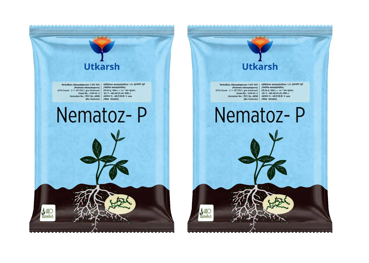 Verticillium Chlamydosporium | Pochonia Chlamydosporia 1.0% W.P 2 x 10^6 CFU/gm min. Bio Nematicides for Plants, Crops and Home Gardening - Nematoz-P - Utkarsh Agrochem Pvt ltd.