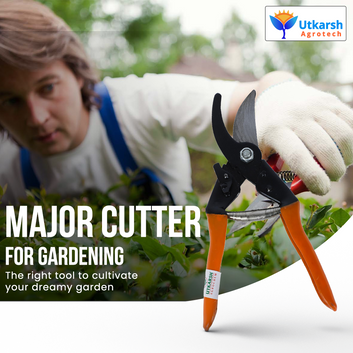 Utkarsh Major Bypass Pruner Cutters & Hand Shovel or Trowel|Rust-free Garden Plant Tools for Soil Tilling, Cutting, Pruning, Digging|Handy Tools for Indoor/Outdoor Gardens, Small Farms|Set of 2 Tools