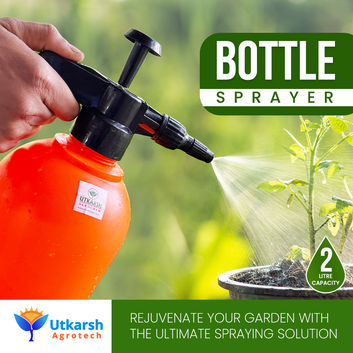 Utkarsh Garden Bottle Sprayer Orange- 2 Liter | Plant Spray Bottle for Herbicides, Pesticides, Fertilizers,| Gardening Water Pump Sprayer | Plant Spray Bottle for Garden | Spray Bottles for Gardening