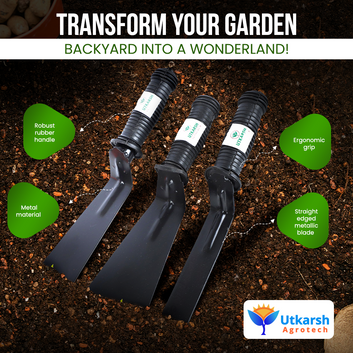 Utkarsh Garden Khurpi & Hand i-Weeder|Rust-free Khurpi/Hand IWeeder for Garden|Garden Tools for Soil Tilling, Weeding, Digging|Handy Tools for Indoor/Outdoor Gardens, Small Farms|Set of 2 Tools (1