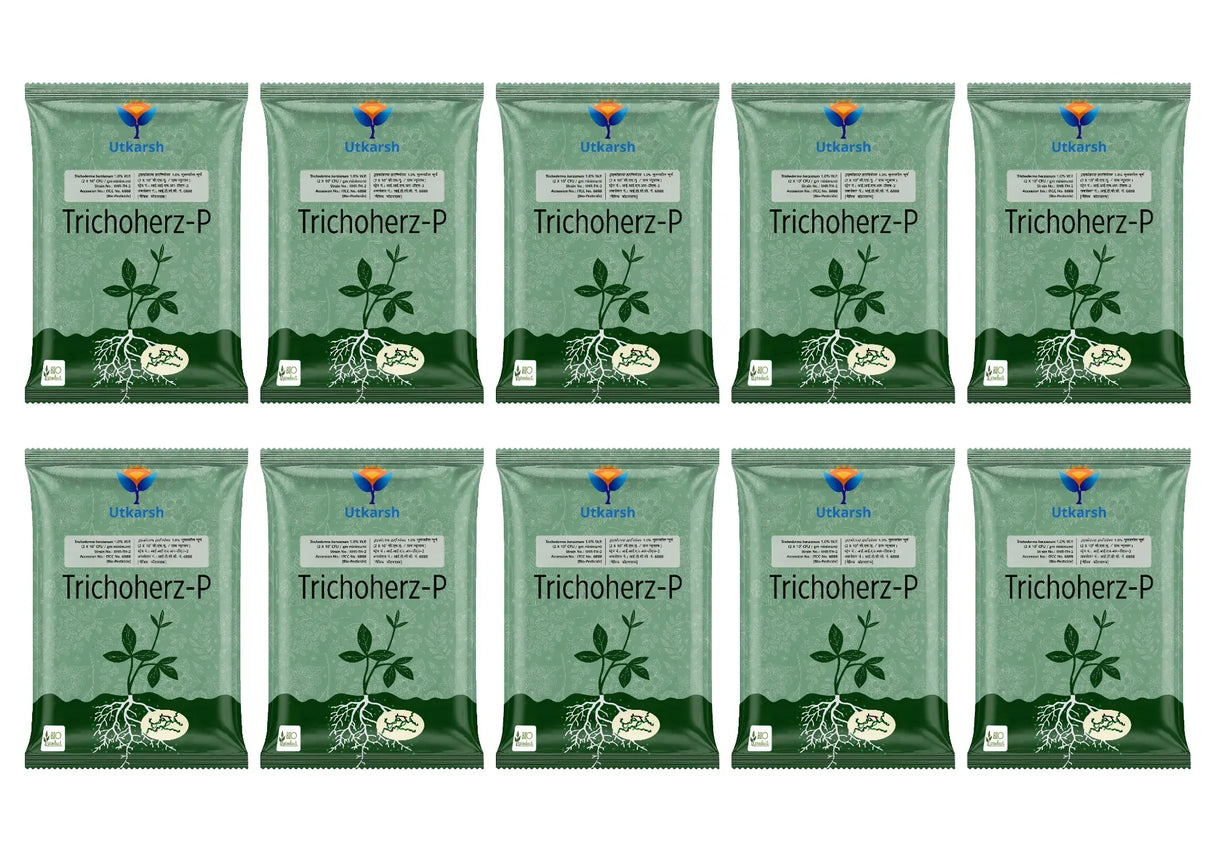 Trichoderma Harzianum 1% WP 2 x 10^6 CFU/gm min. Bio Fungicides for Plants, Crops and Home Gardening - Trichoherz-P - Utkarsh Agrochem Pvt ltd.