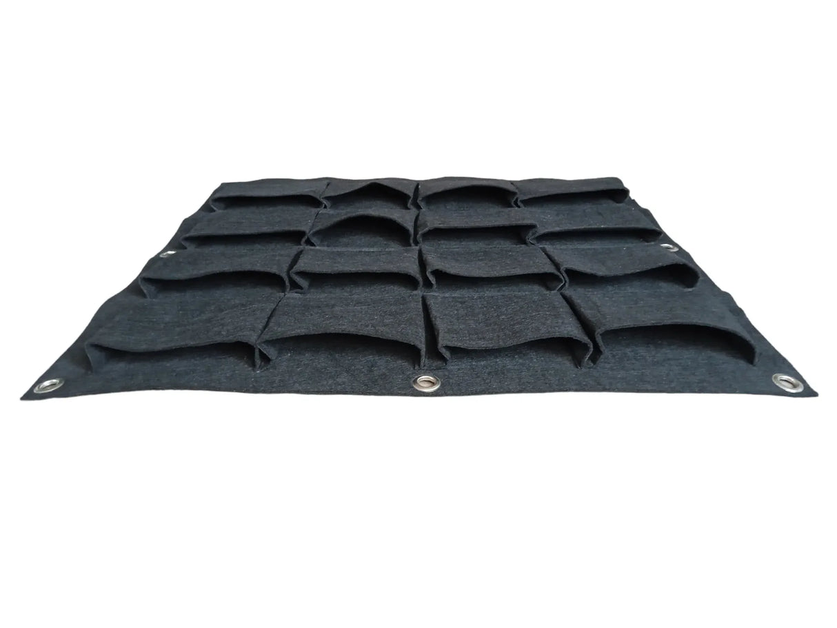 400 GSM Dark Grey Hanging Geotextile Growbag with 16 Roomy Pockets - Utkarsh Agrochem Pvt ltd.