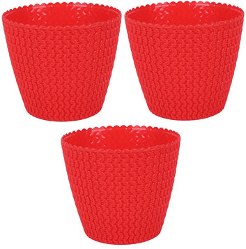 Utkarsh Super High-Quality|UV Treated|Highly Durable Plastic Garden Woven/Round Flower/Plant Pots for Home Planters, Terrace, Garden, Balcony|Multicolor|Suitable for Home Indoor & Outdoor Gardening Plants
