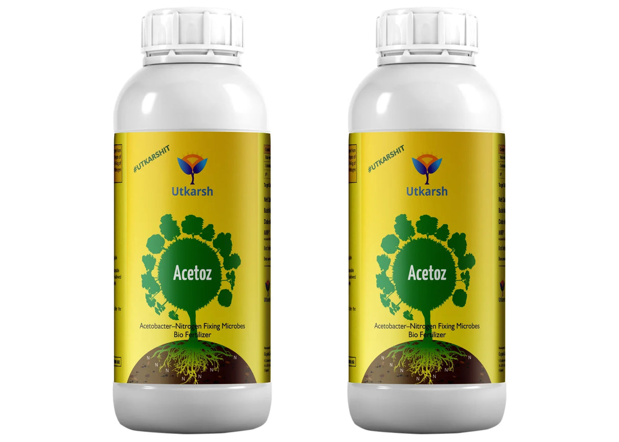 Acetobacter - Nitrogen Fixing Microbes, Liquid Bio Fertilizer for Plants Growth, Enhances Soil Structure & Fertility, Yields & Nutrient Uptake | Acetoz - Utkarsh Agrochem Pvt ltd.