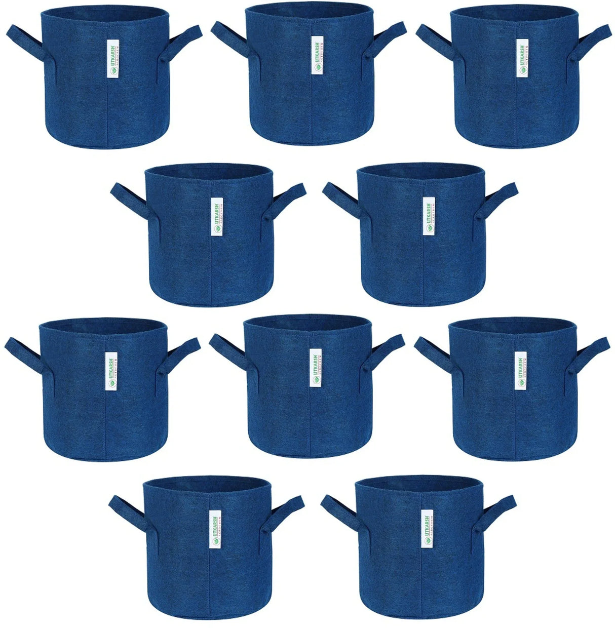 400 GSM Geotextile Fabric Growbags- Blue, Pack of 10 - Utkarsh Agrochem Pvt ltd.