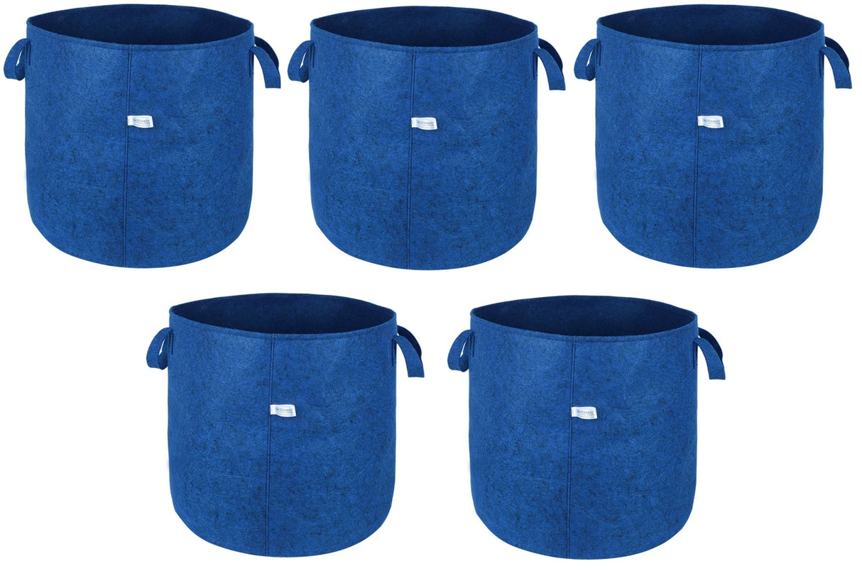 400 GSM Geotextile Fabric Growbags- Blue, Pack of 5 - Utkarsh Agrochem Pvt ltd.