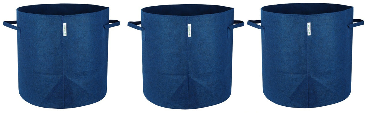 400 GSM Geotextile Fabric Growbags- Blue, Pack of 3 - Utkarsh Agrochem Pvt ltd.