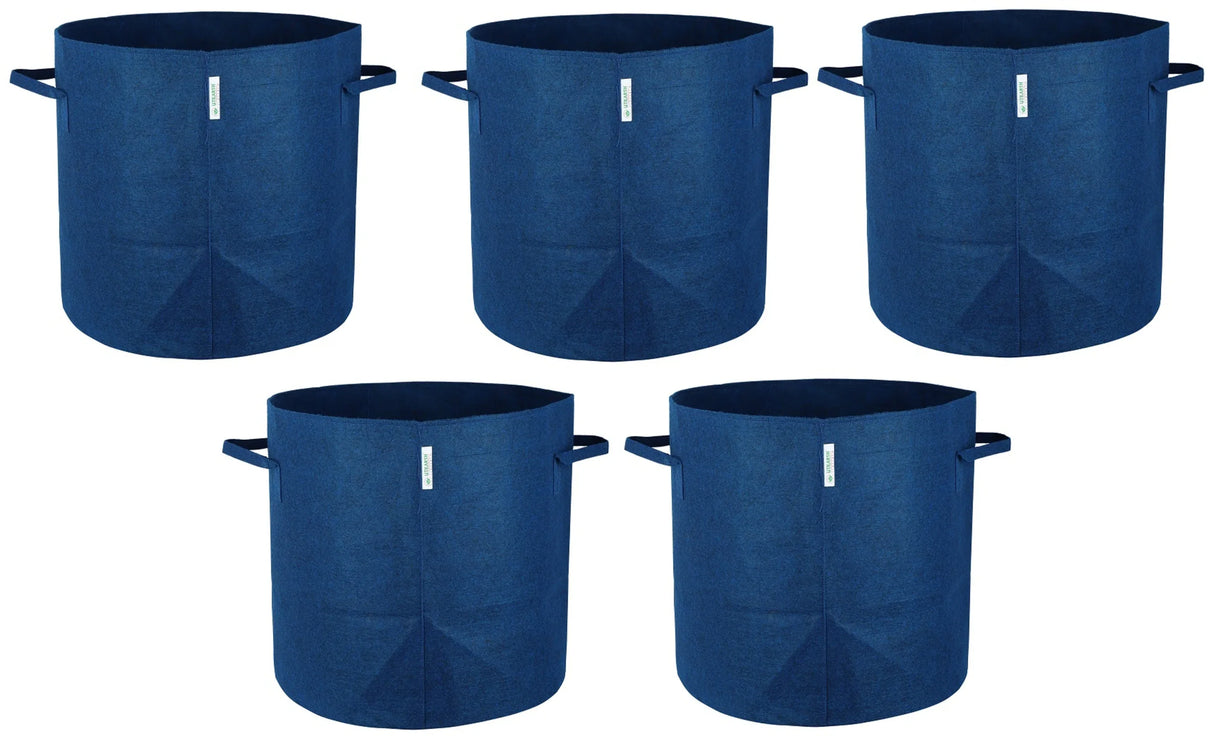 400 GSM Geotextile Fabric Growbags- Blue, Pack of 5 - Utkarsh Agrochem Pvt ltd.