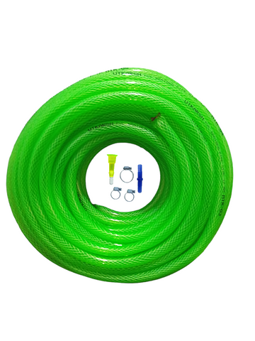 Utkarsh Heavy Duty PVC Braided Water Hose Pipe (Size: 1/2") with 1 Tap Adapter, 3 Clamps & Connector for Garden, Car Wash, Floor Clean, Pet Bath, Easy to Connect Indoor/Outdoor Use (Multicolour)