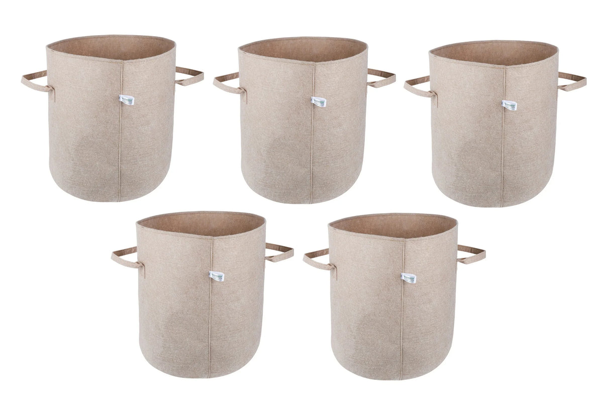 400 GSM Geo Textile Fabric Growbags- Beige, Pack of 5 - Utkarsh Agrochem Pvt ltd.