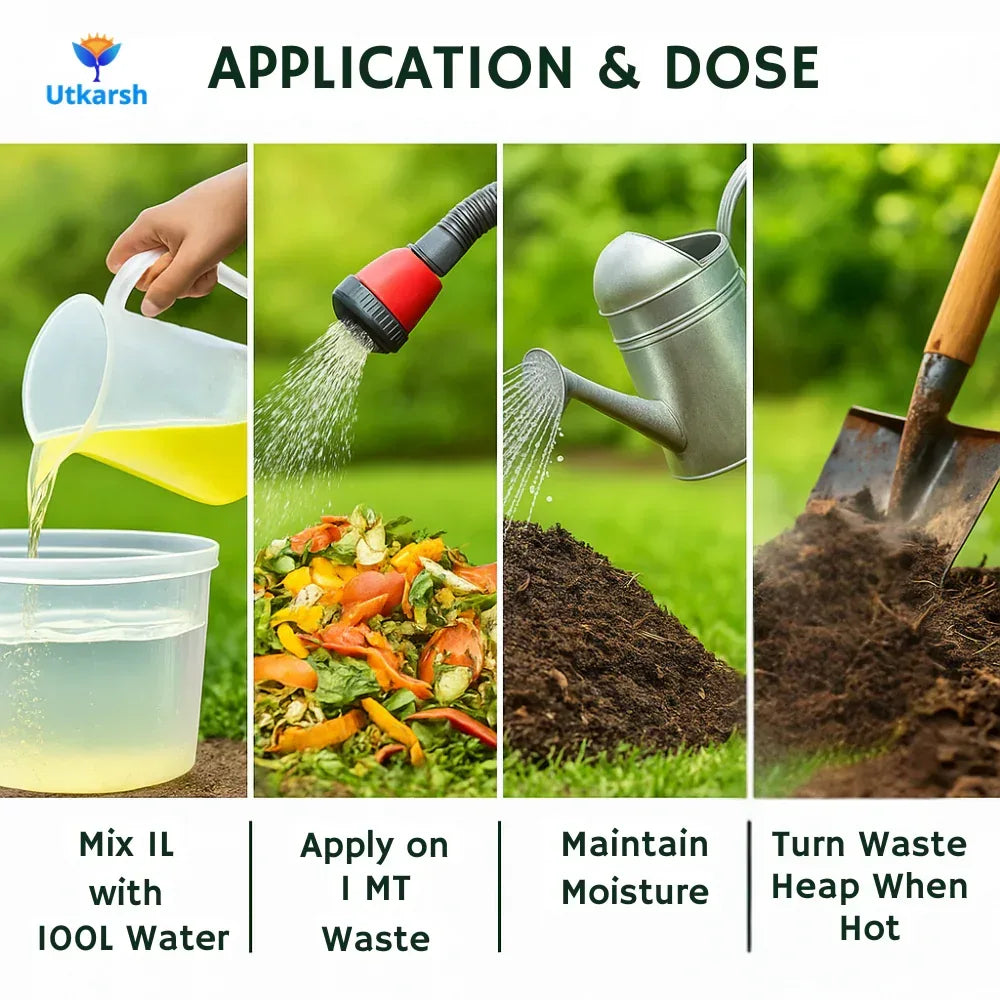 Composter for Quick Decomposition of Organic Waste into Compost, Bio Waste Decomposer, Accelerate Decomposition of Kitchen, Garden Organic Waste- 20 Litre - Utkarsh Agrochem Pvt ltd.