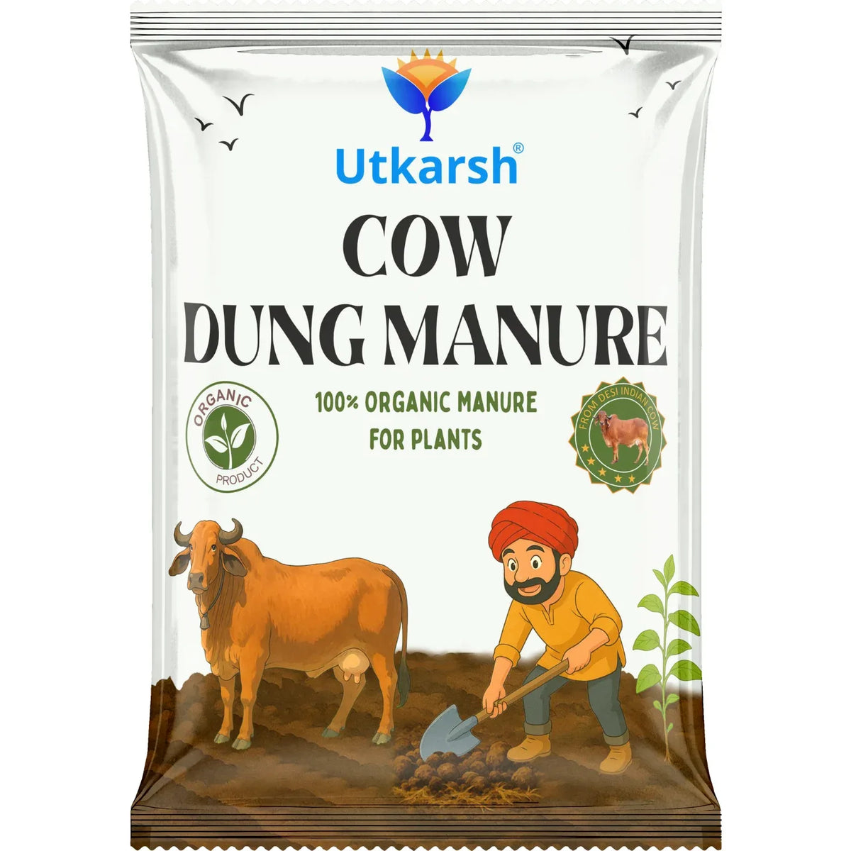 Cow Dung Manure, 100% Natural Organic Fertilizer for Plants, Nutrient- –  Utkarsh Agrochem Pvt ltd