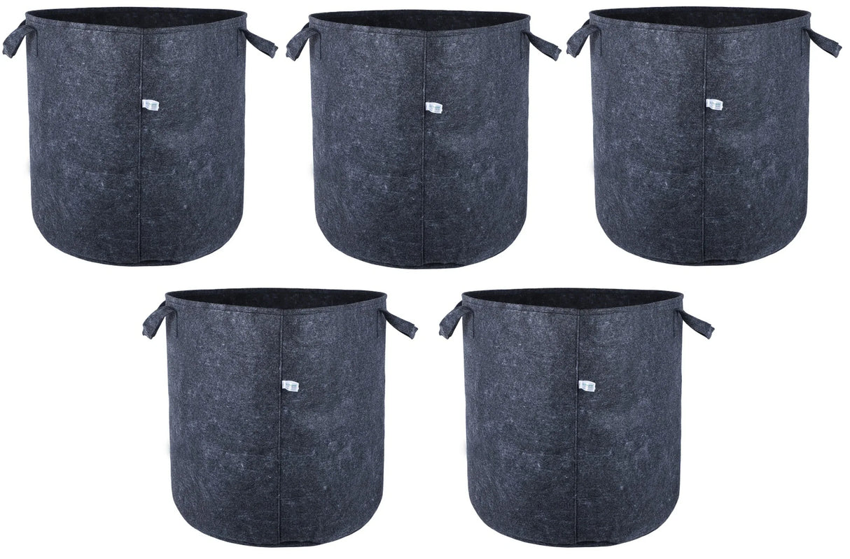 400 GSM Geotextile Fabric Growbags- Dark Grey, Pack of 5 - Utkarsh Agrochem Pvt ltd.