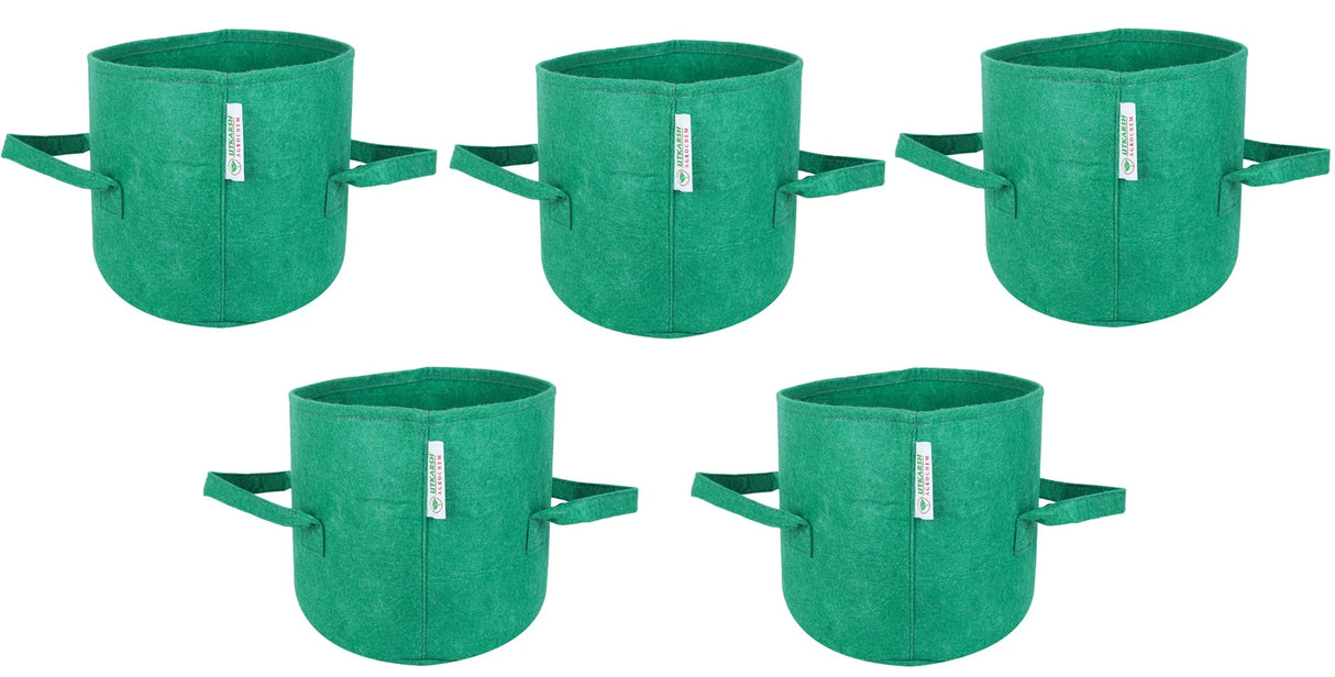 400 GSM Geo Textile Fabric Growbags- Green, Pack of 5 - Utkarsh Agrochem Pvt ltd.