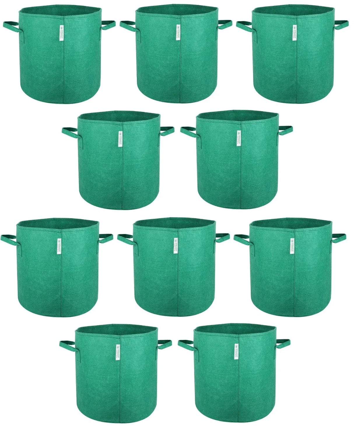400 GSM Geotextile Fabric Growbags- Green, Pack of 10 - Utkarsh Agrochem Pvt ltd.