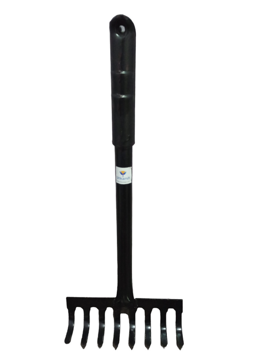Utkarsh Garden Rake with 8 Teeth or Prongs | Heavy Duty Gardening Tool Rake for Home Garden | Lawn, Landscaping Garden Rake | Weeding, Tilling, Aerating Soil Rake - Set of 1 Tool