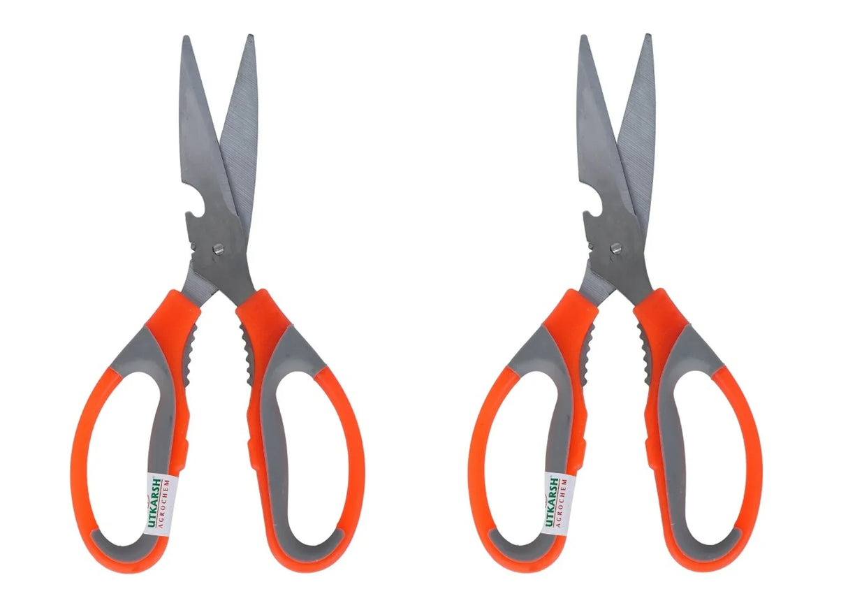 Garden Scissors | Heavy Duty Steel Scissors for Plant Cutting, Pruning, Thinning, and Harvesting | Multifunction Professional Indoor/Outdoor Gardening Scissors | Kitchen Scissors - Utkarsh Agrochem Pvt ltd.
