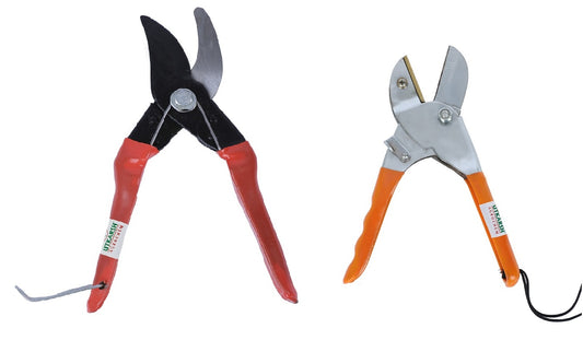 Utkarsh Garden German Cutters & Anvil Roll Cut Secateurs | Plant Branch Cutting Scissors for Home Gardening | Garden Plant Cutter Tools & Pruning Accessories | Set of 2 Tools