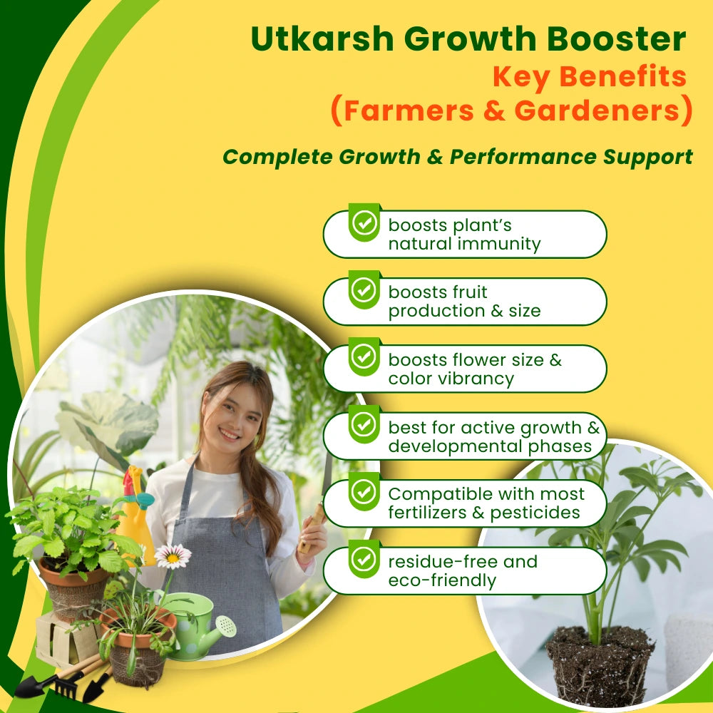 Growth Booster - Liquid Red Seaweed Extract, Plant Growth Promoter, Organic Plant Tonic for Healthy Plants, Strong Roots, More Flowers & High Yield | Indoor & Outdoor Use