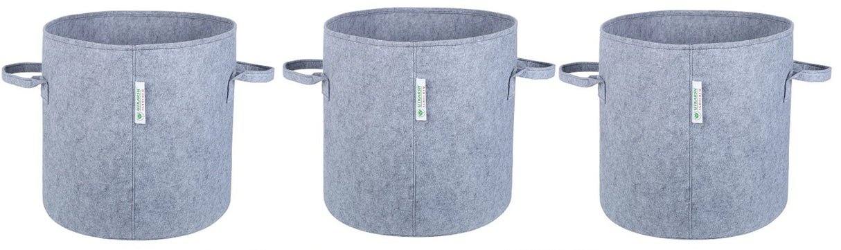 400 GSM Geotextile Fabric Growbags- Light Grey, Pack of 3 - Utkarsh Agrochem Pvt ltd.