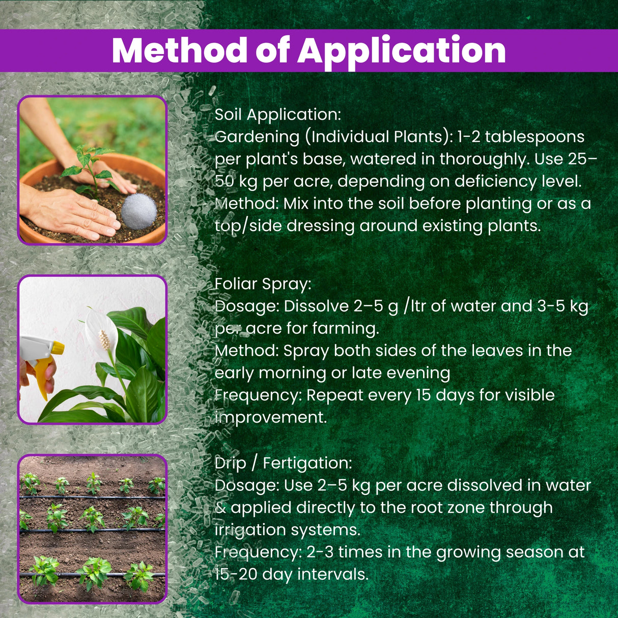 Epsom Salt - Magnesium Sulphate for Plants Growth and Home Garden | 100% Water Soluble Fertilizer | Enhances Photosynthesis & Nutrient Uptake - 25 Kg Bag