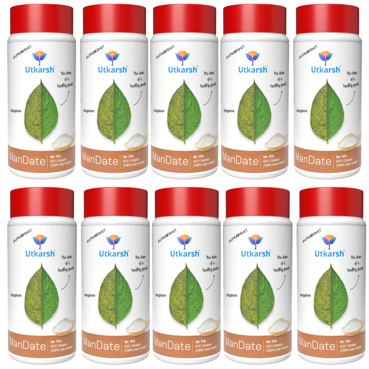 Manganese - 10% EDTA Chelated Micronutrient, 100% Water Soluble Fertilizers for Plants, Resistance to Root Pathogens, Enhances & Boosts Plant Growth | ManDate - Utkarsh Agrochem Pvt ltd.