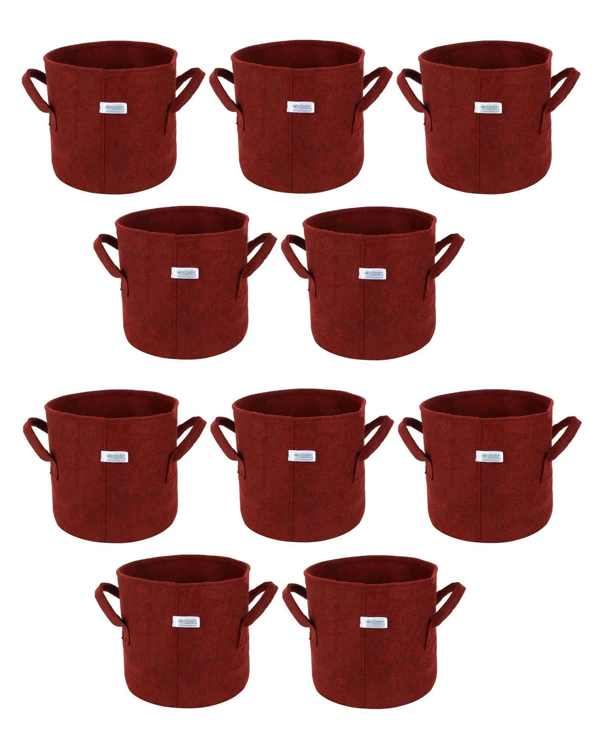 400 GSM Geo Textile Fabric Growbags- Maroon, Pack of 10 - Utkarsh Agrochem Pvt ltd.