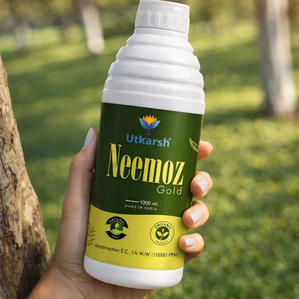 Neemoz Gold | Organic Neem Oil Bio-Insecticide with 10000 PPM Azadirachtin EC 1% W/W | Ideal for Tomato, Brinjal, Chilli, Cotton & Commercial Crop Pest Control