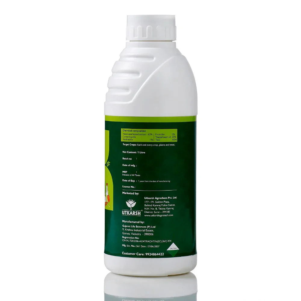 Neemoz-Gold (Azadirachtin E.C. 1% w/w, 10000 ppm) Neem Oil Based Natural Insecticide - Utkarsh Agrochem Pvt ltd.