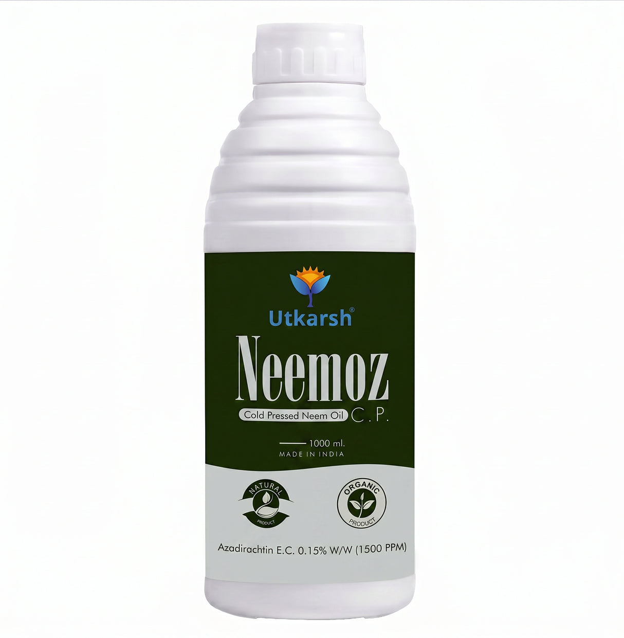 Neemoz - CP Cold Pressed Neem Oil | 1500 PPM Azadirachtin EC 0.15% W/W Organic Bio-Insecticide | Effective Broad-Spectrum Pest Control for Vegetables, Fruits, Cotton, Rice & Plants
