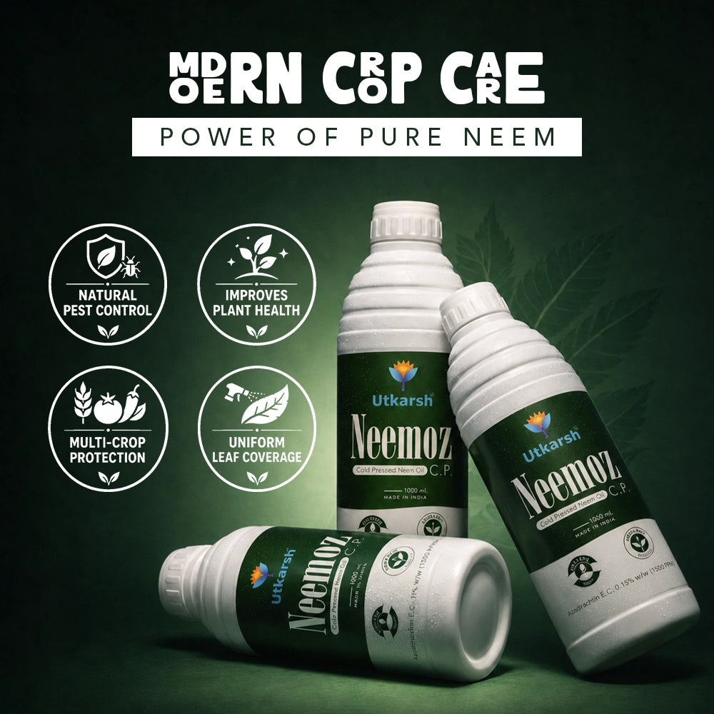 Neemoz - CP Cold Pressed Neem Oil | 1500 PPM Azadirachtin EC 0.15% W/W Organic Bio-Insecticide | Effective Broad-Spectrum Pest Control for Vegetables, Fruits, Cotton, Rice & Plants