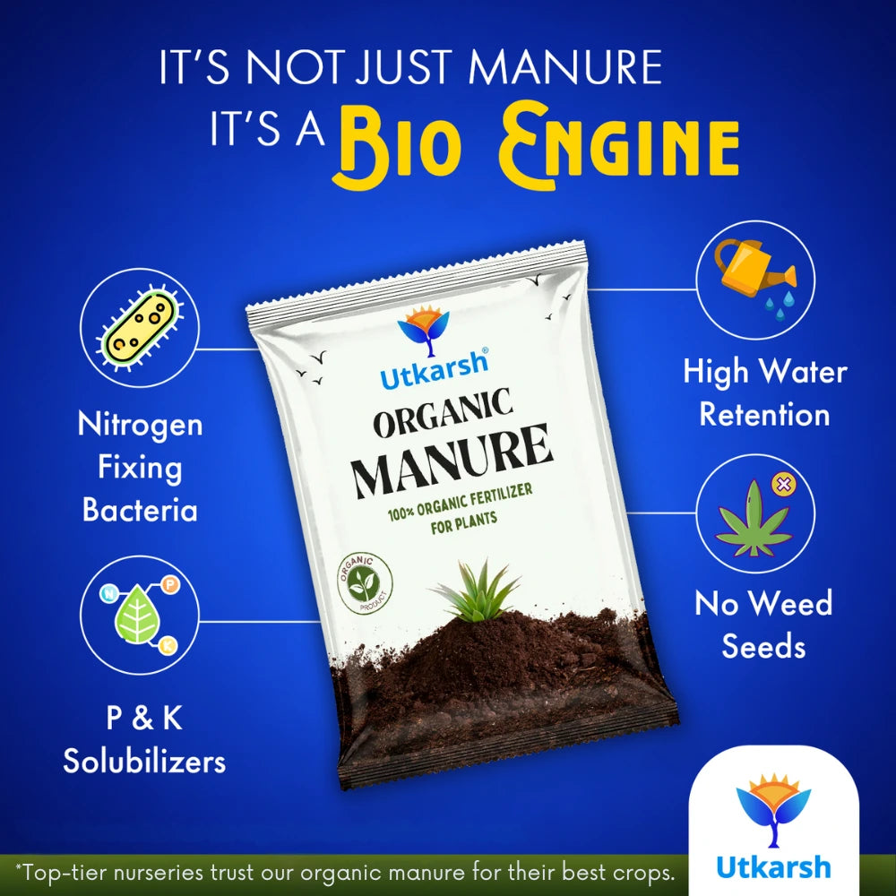 Organic Manure for Potted Plants, Organic Fertilizer for Home Garden, Crops, & Nursery, Khaad for Flowers, Vegetables & Lawn