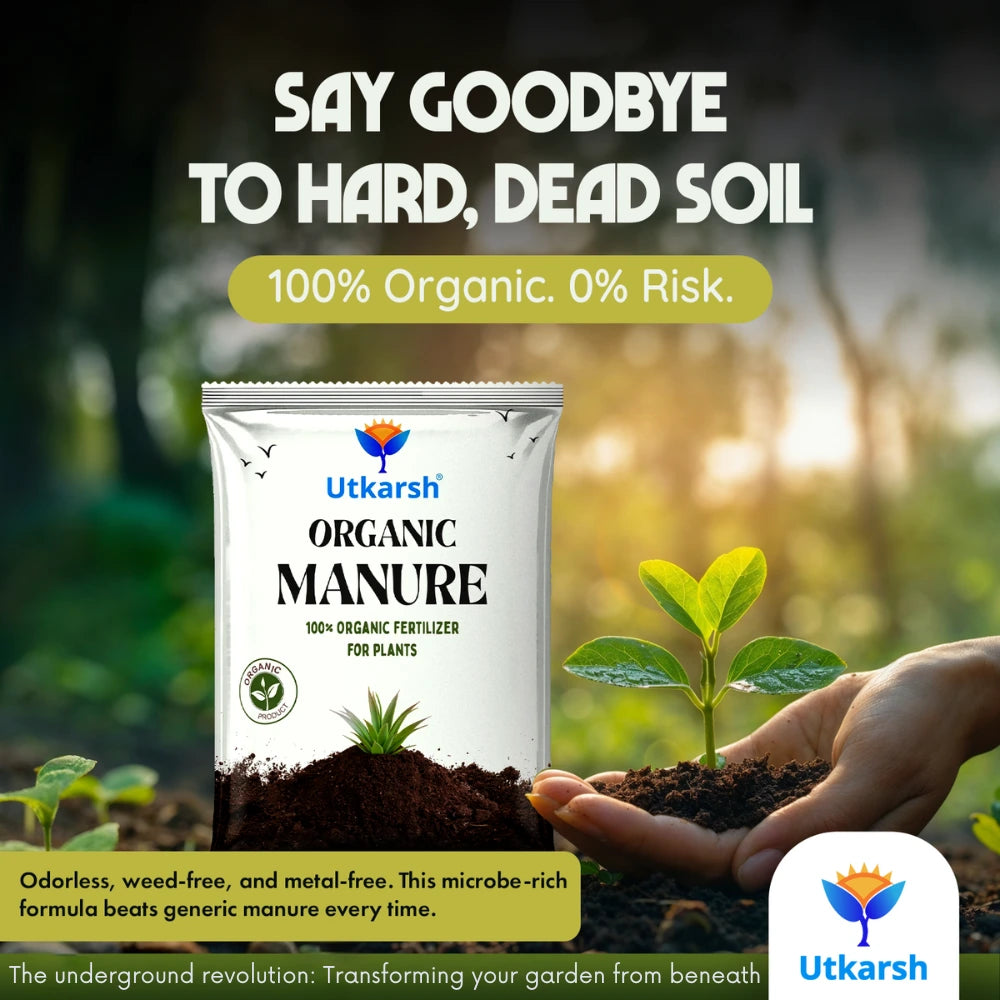 Organic Manure for Potted Plants, Organic Fertilizer for Home Garden, Crops, & Nursery, Khaad for Flowers, Vegetables & Lawn
