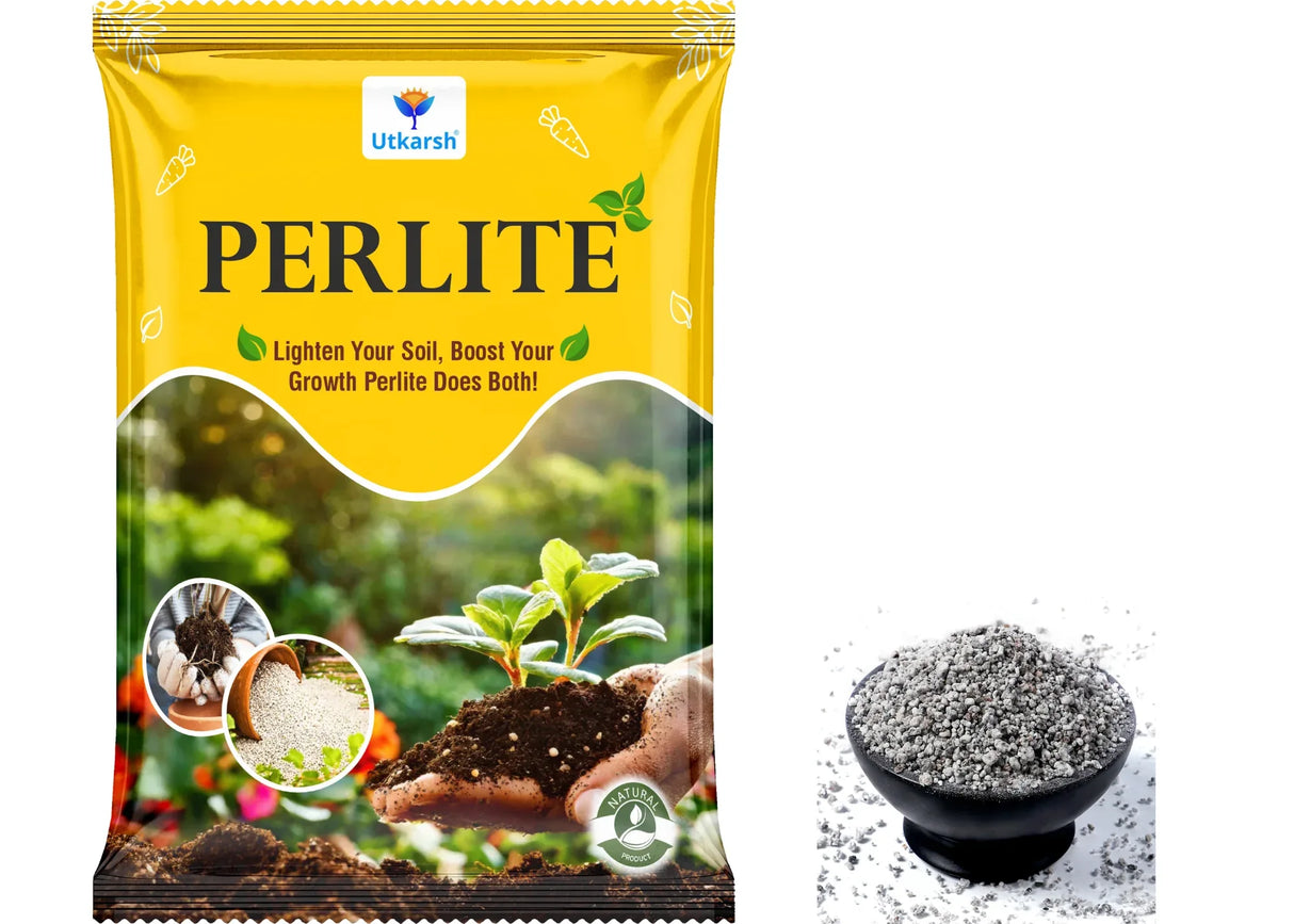 Perlite for Plants Growth, Home Terrace Garden, Indoor & Outdoor Plants, Hydroponics & Horticulture, Conditioner for Potting Soil Mix, Enhances Drainage & Aeration | Size: 2 - 7 mm - Utkarsh Agrochem Pvt ltd.