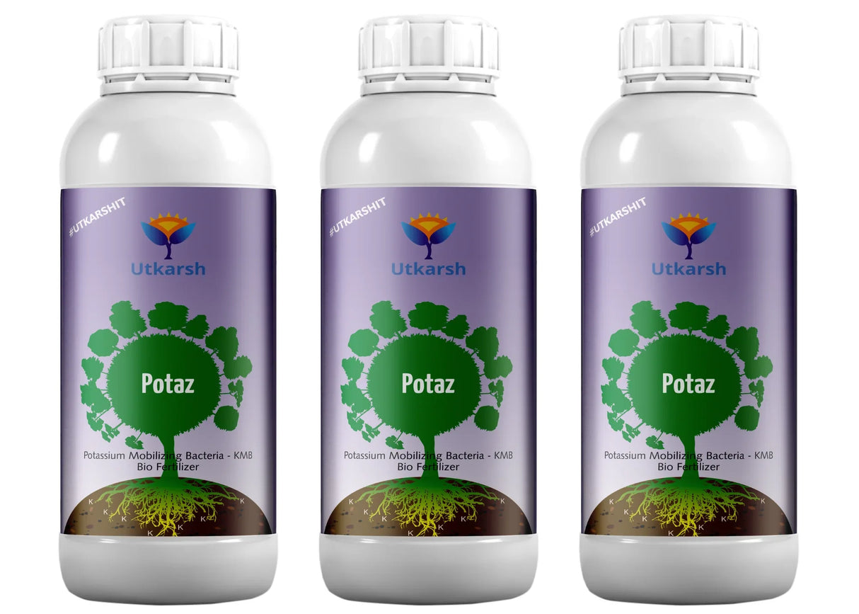 Potassium Solubilizing Bacteria - KSB, Liquid Bio Fertilizer for Plants Growth, Enhances Water Retention and Size, Colour, Quality & Yield of Fruits, Crops | Potaz - Utkarsh Agrochem Pvt ltd.
