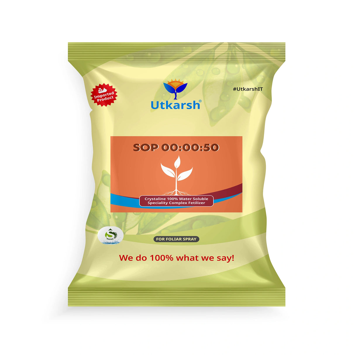 SOP 00 00 50 - Potassium Sulphate for Plants Growth, 100% Water Soluble Powder, Foliar Spray Nutrition | NPK Fertilizers for Home Garden & Crops