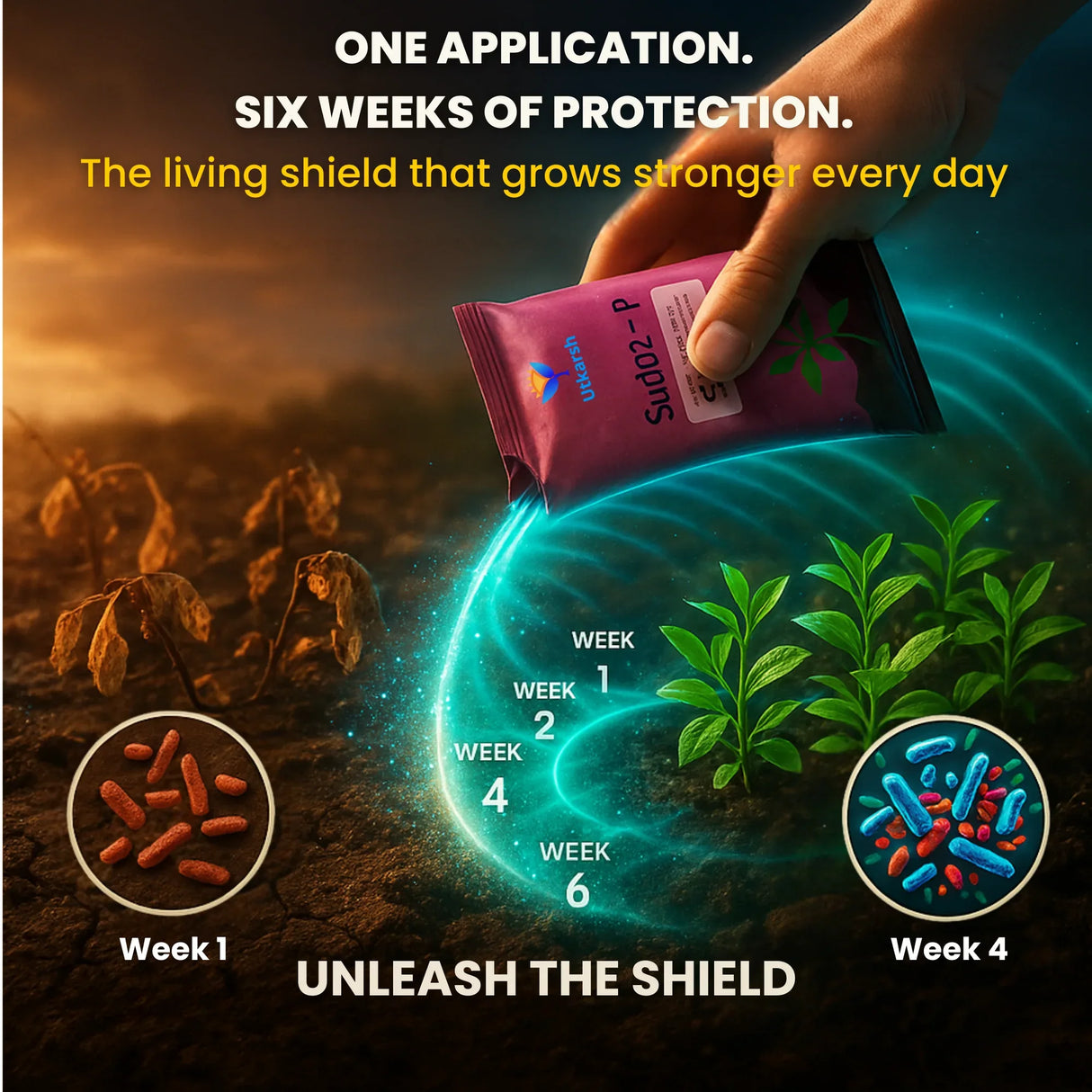 Pseudomonas Fluorescens 1.0% W.P. CFU Count: 1 x 10^8 / gm. min. Bio Fungicides for Plants, Crops and Home Gardening - Sudoz-P - Utkarsh Agrochem Pvt ltd.