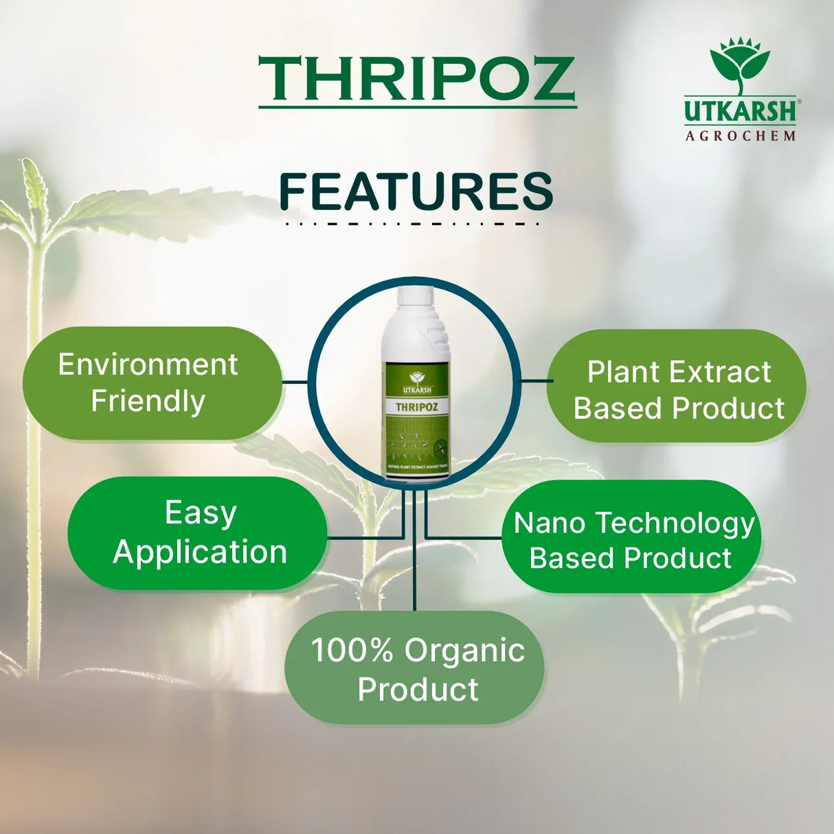 Thripoz | Natural Plants Extract Against Thrips | Natural Plant Protector for Sucking Pests- Aphids and White Fly - Utkarsh Agrochem Pvt ltd.