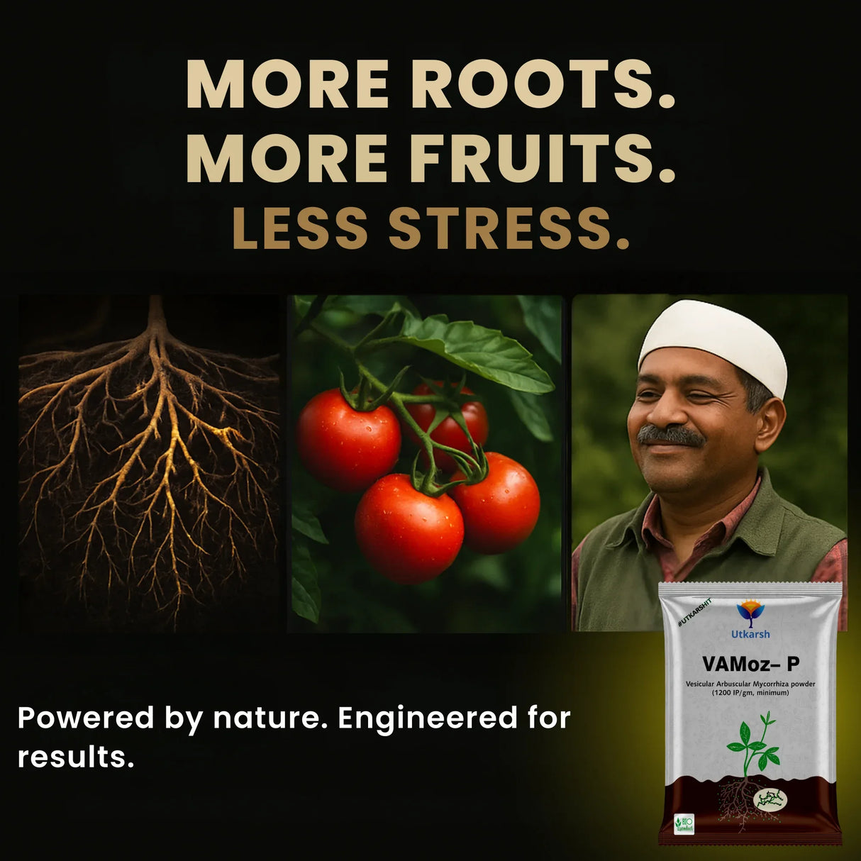 Mycorrhiza with 100 IP/gm, Bio Fertilizers for Healthy Plants, Vigorous Stem Girth, Enhances Nutrient Absorption, Water Uptake & Soil Aeration | VAMoz-P - Utkarsh Agrochem Pvt ltd.