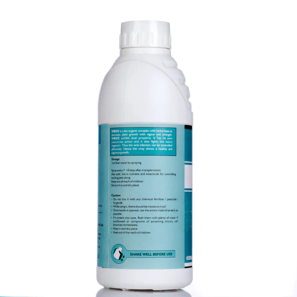 Viroz | Natural Plants Extract | Viricide - Controls Yellow Mosaic & Leaf Curl Virus Sucking Pests- Aphids and White Fly - Utkarsh Agrochem Pvt ltd.