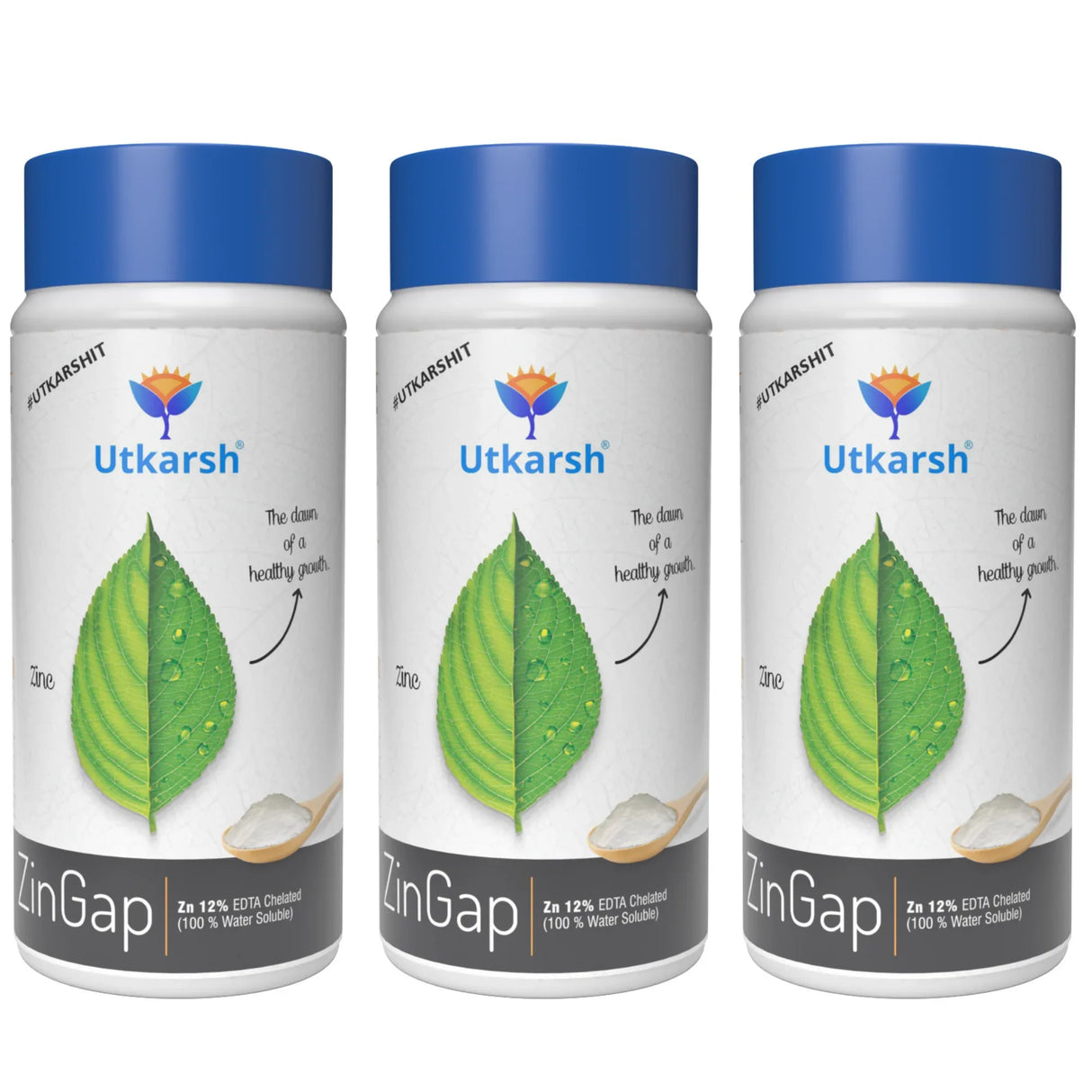 Zinc - 12% EDTA Chelated, 100% Water Soluble Fertilizers for Plants, Micronutrient for Green Foliage, Home Garden, Plant Growth Booster | ZinGap - Utkarsh Agrochem Pvt ltd.