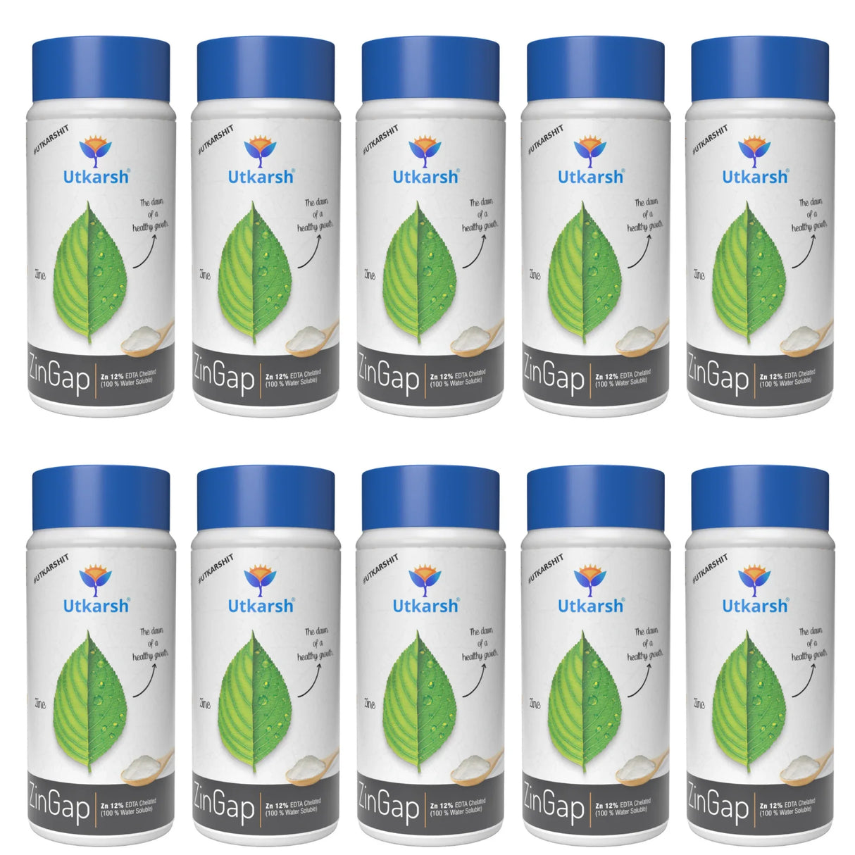 Zinc - 12% EDTA Chelated, 100% Water Soluble Fertilizers for Plants, Micronutrient for Green Foliage, Home Garden, Plant Growth Booster | ZinGap - Utkarsh Agrochem Pvt ltd.