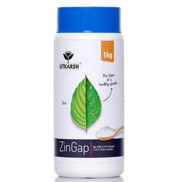 Utkarsh ZinGap (Zinc – Zn 12% EDTA Chelated) (100% water soluble foliar spray) EDTA Chelated Fertilizersc