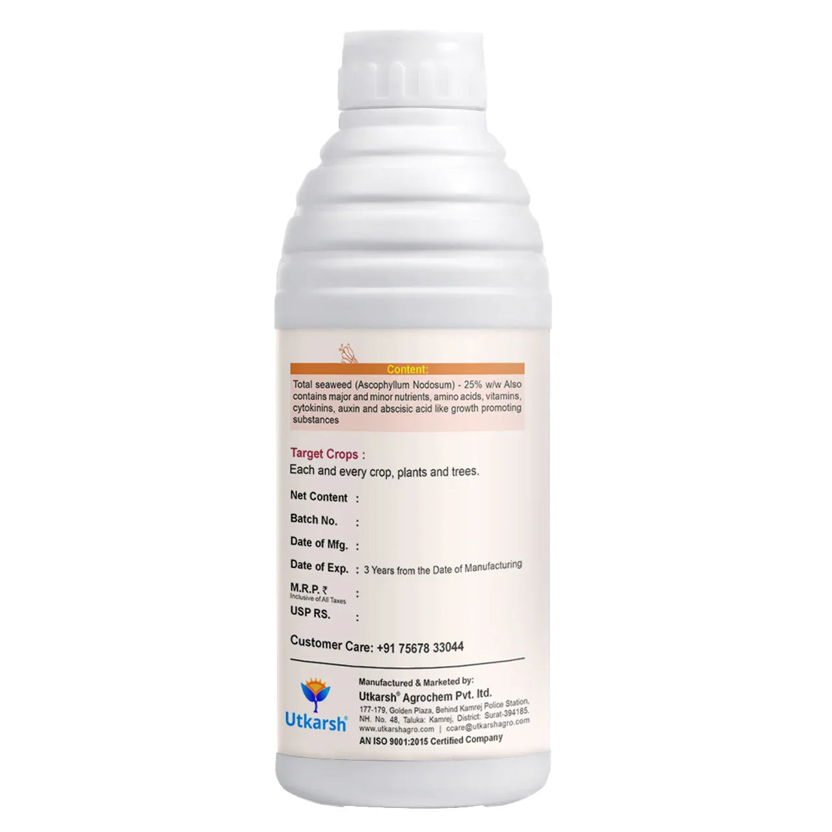 Liquid Seaweed Concentrate Extract, Fertilizer for Plants Home Garden and Trees, Biostimulant - Zymoz - Utkarsh Agrochem Pvt ltd.