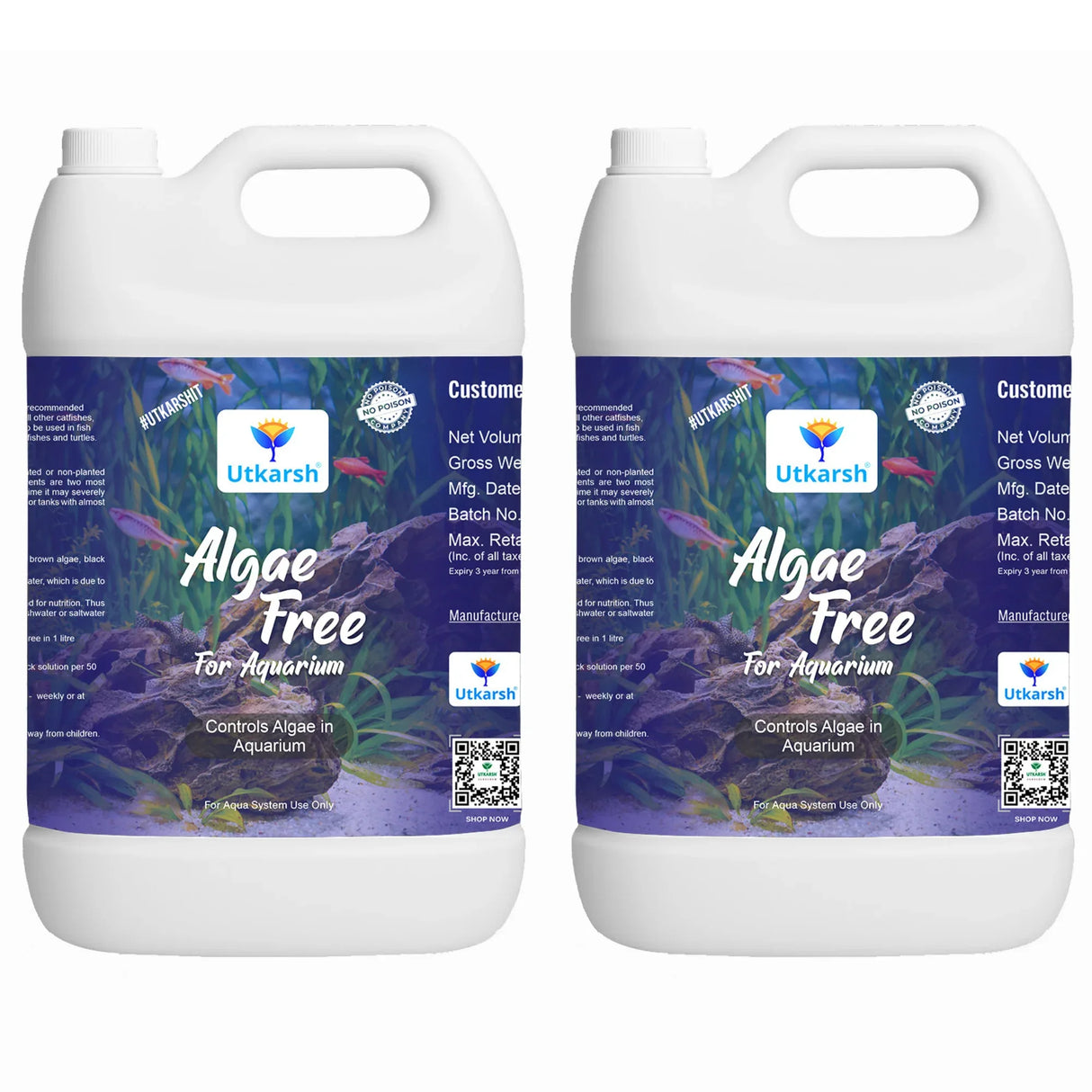 Algae Free for Aquarium Tank | Algae Cleaner, Liquid Algae Scraper for Fish Tank and Algae Remover - Utkarsh Agrochem Pvt ltd.