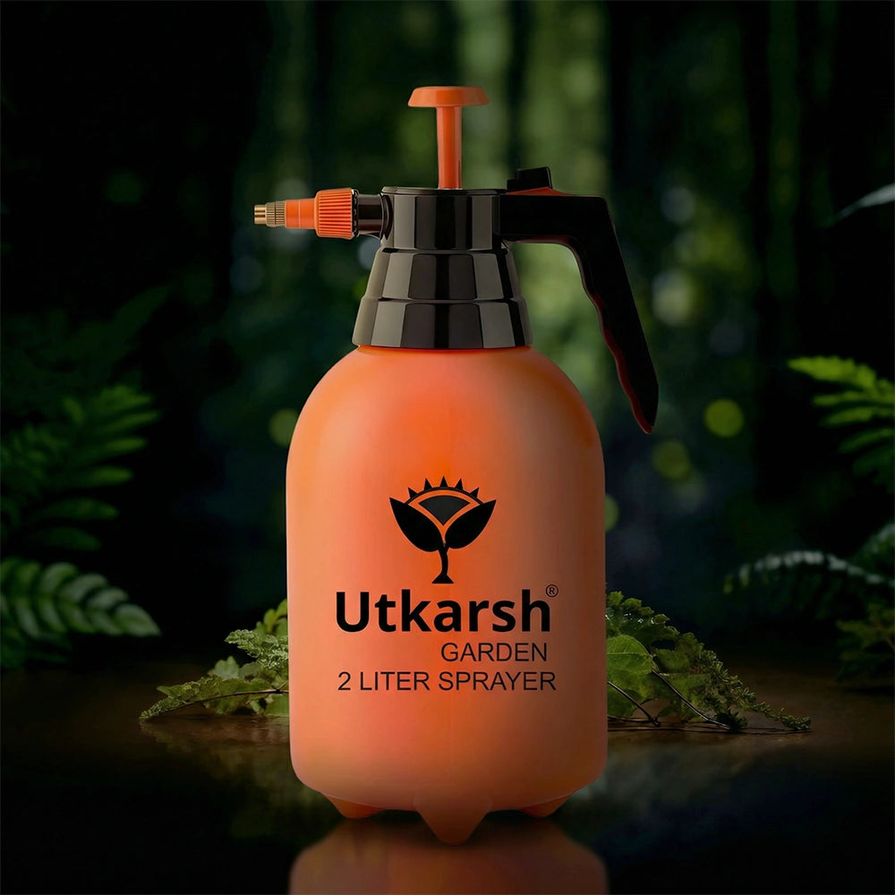 Spray Pump for Plants 2 L - Orange | Garden Sprayer with Adjustable Brass Nozzle | Plastic Water Spray Bottle for Gardening, Car & Bike Wash | Leak-Proof, Easy-Fill Water Sprayer, Pack of 1