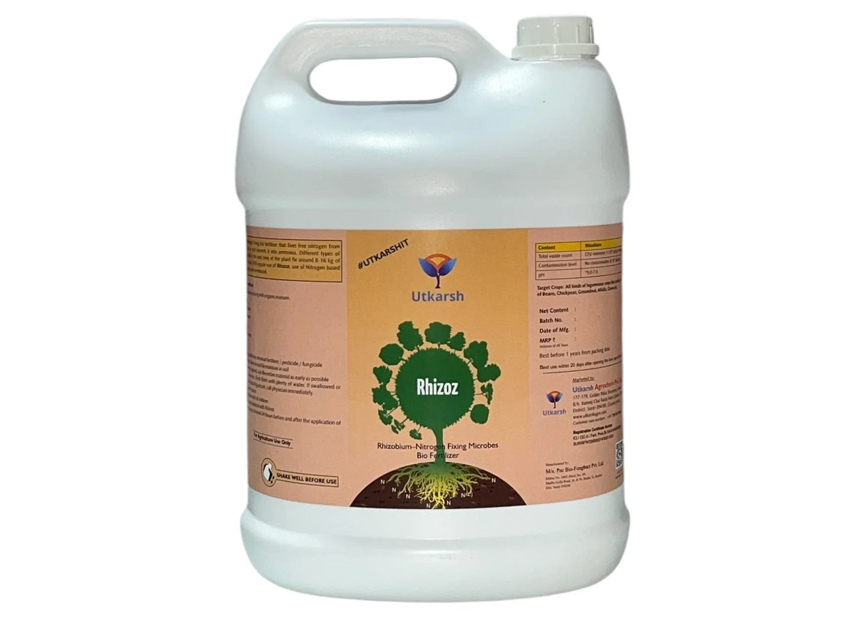Rhizobium Nitrogen Fixing Bacteria, Liquid Bio Fertilizer for Plants Growth, Increases Organic Matter in Soil | Rhizoz - Utkarsh Agrochem Pvt ltd.