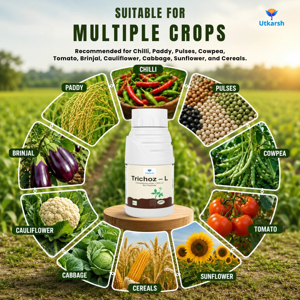 Trichoderma Viride Liquid, 1.5% W.P. 2 x 10^6 CFU/ml min. for Plants, Crops and Home Gardening - Trichoz-L, BioFungiocides